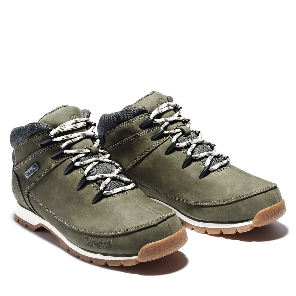 Botas Trekking Timberland Hombre Euro Sprint Mid Verde Oliva - Chile CNT-450279